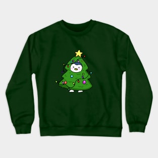 Penguin wearing a Christmas tree costume Crewneck Sweatshirt